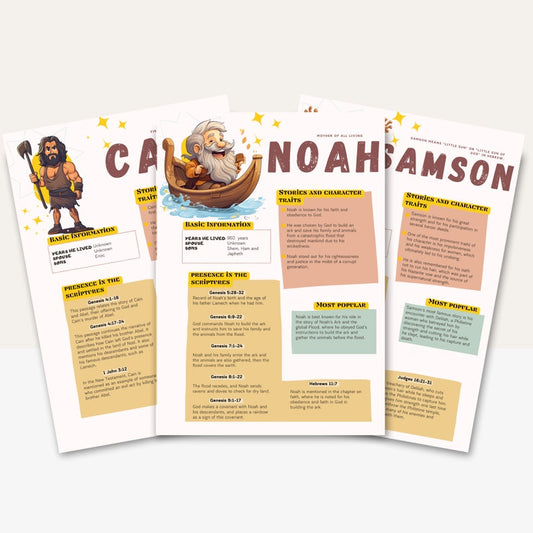 The History of 54 Biblical Heroes, Bible studies